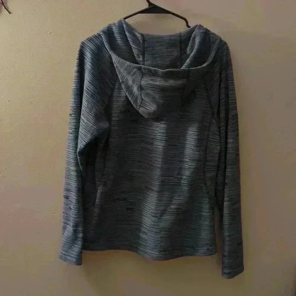 The North Face zip up hoodie, gray and blue, size large - Picture 6 of 7